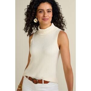 Soft Surroundings Ribbed Turtleneck Tank Top Sleeveless Sweater Womens Sz XL